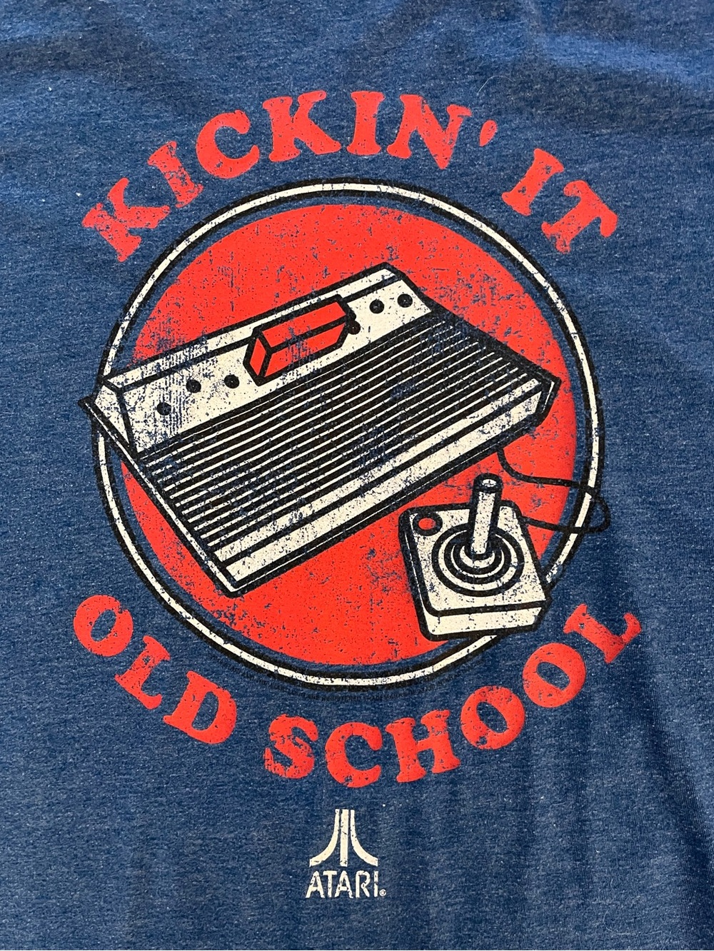 ‘Kickin' It Old School' Atari Graphic Tee - Blue/Red
